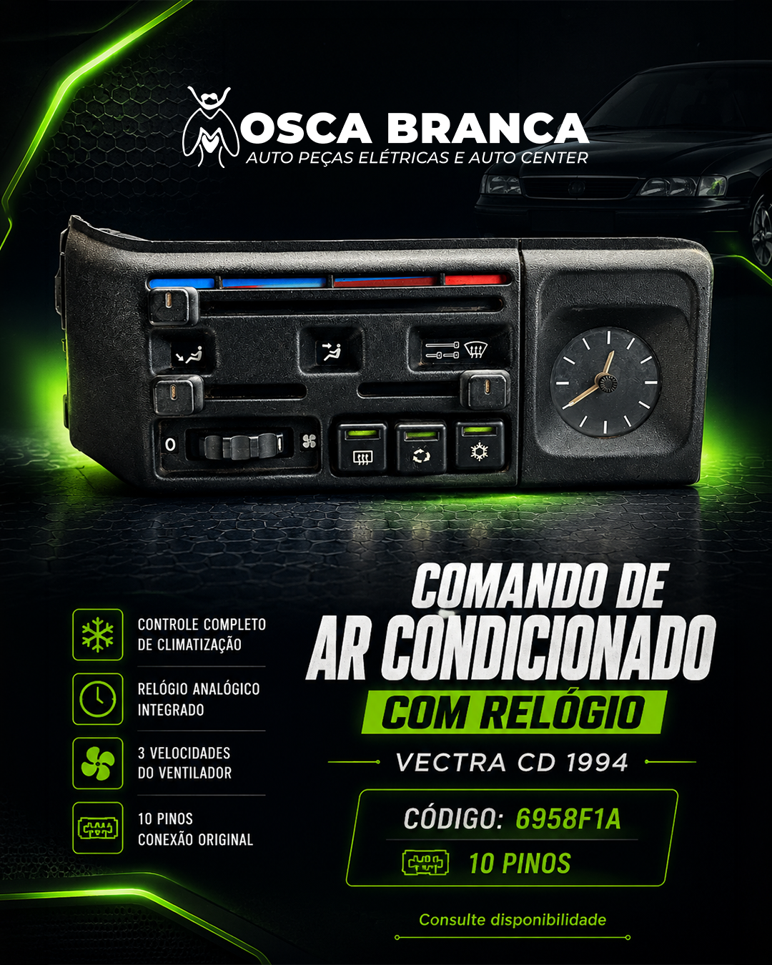 Comando Ar Condicionado Vectra CD 1994 6958F1A - Imagem 6